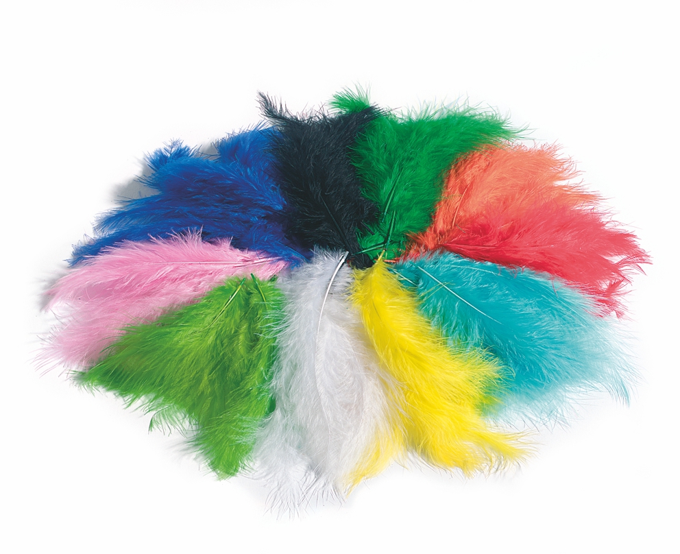 Deko-Federn, bunt, 100gr