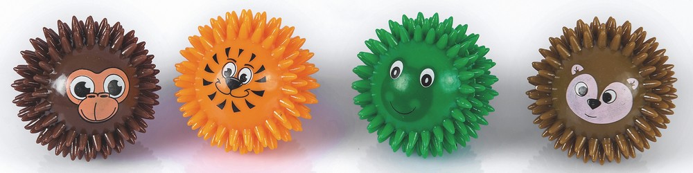 Geschenk-Igelball-Set mit Tiergesicht, 4er